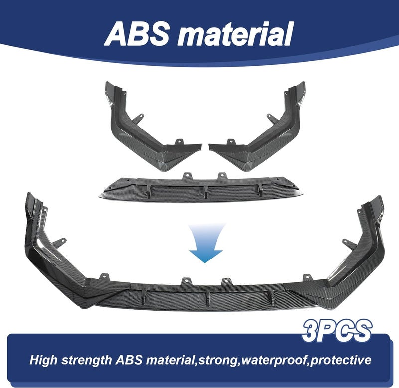 Gear Up Front Bumper Lip for Honda Civic 11th Gen 2022-2024 PP Front Lip Splitter Spoiler(Carbon Fiber Printing) - Image 3